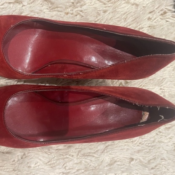 Franco Sarto Red Velvet Ladies Wedges Size 7 - Picture 3 of 5